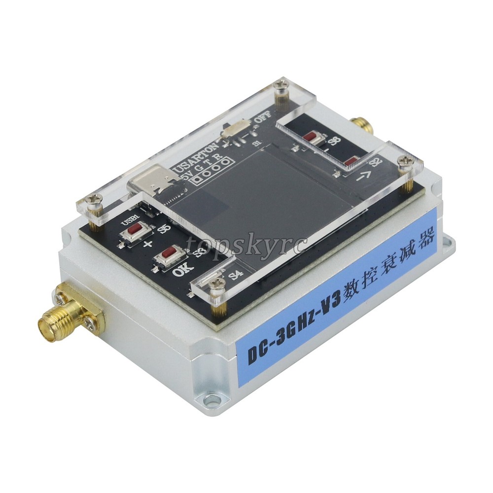 DC-3GHz Digital Programmable Attenuator Isolation Attenuator 1.3" TFT Screen