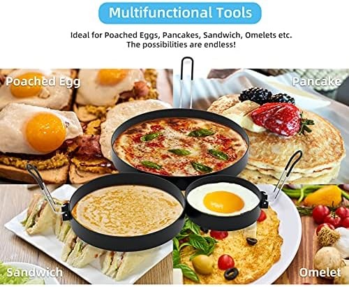 Omelet Pancake Egg Rings 3 Pack Stainless