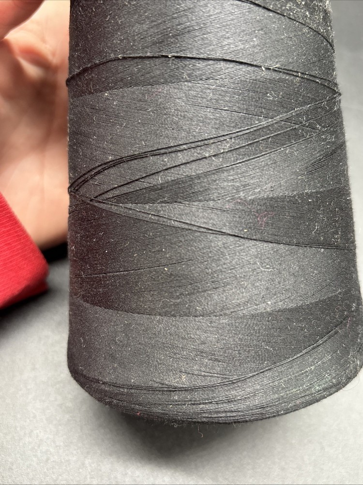 Vintage Large Spool Of Thread Unbranded Black