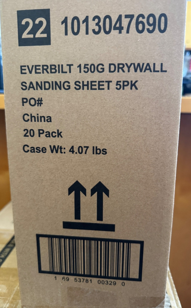 EVERBILT 150G DRYWALL SANDING SHEET 20 PACK/5 SHEETS (200 SHEETS)
