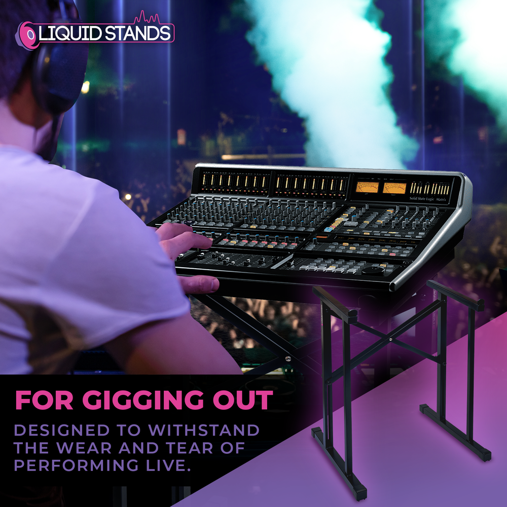 Liquid Stands Portable Studio Audio Mixer Stand - Angled, Foldable & Adjustable