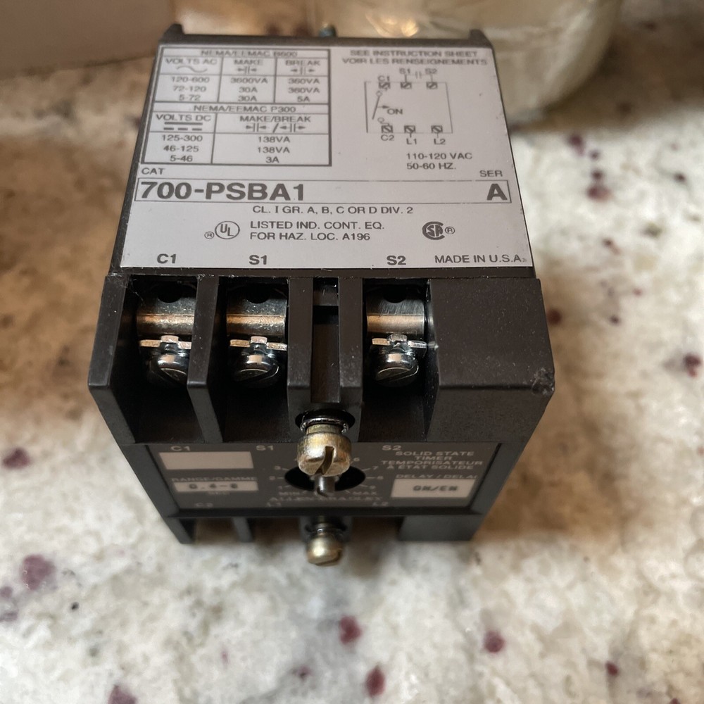 New Allen Bradley 700-PSBA1 Solid State Timer 0.4-8 Seconds