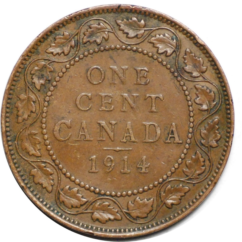 1914 CANADA LARGE CENT - VF - #162 Double die rev ? or RP