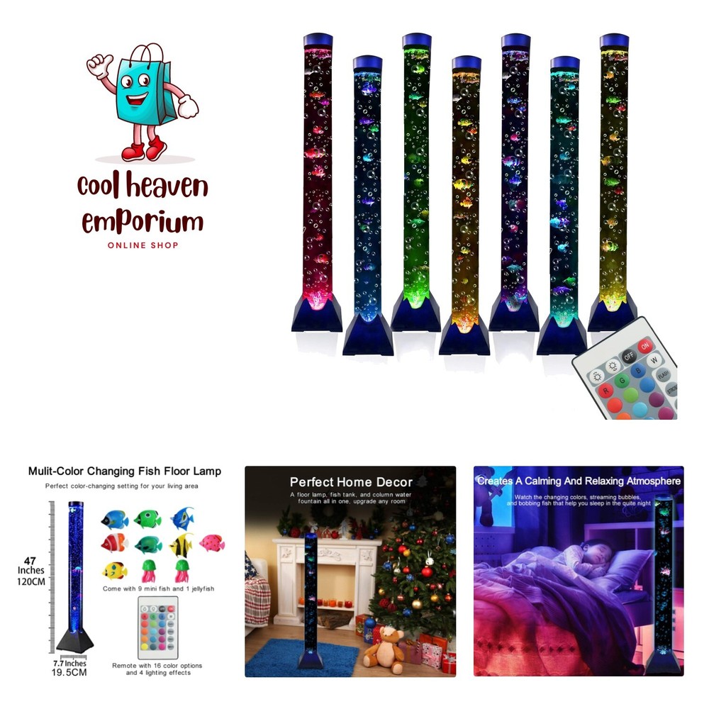 Extra Large Aquarium Lamp with 10 Fish and Remote Control 20 Light Changes Ta...