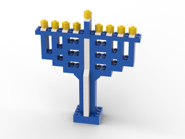 LEGO Bricks Hanukkiah - Taller Version
