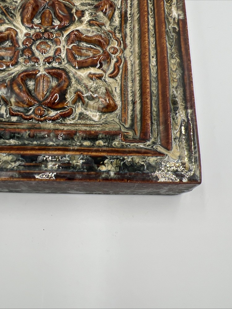 Decorative Square Rustic Ceramic Pottery Tile Wall Hanging