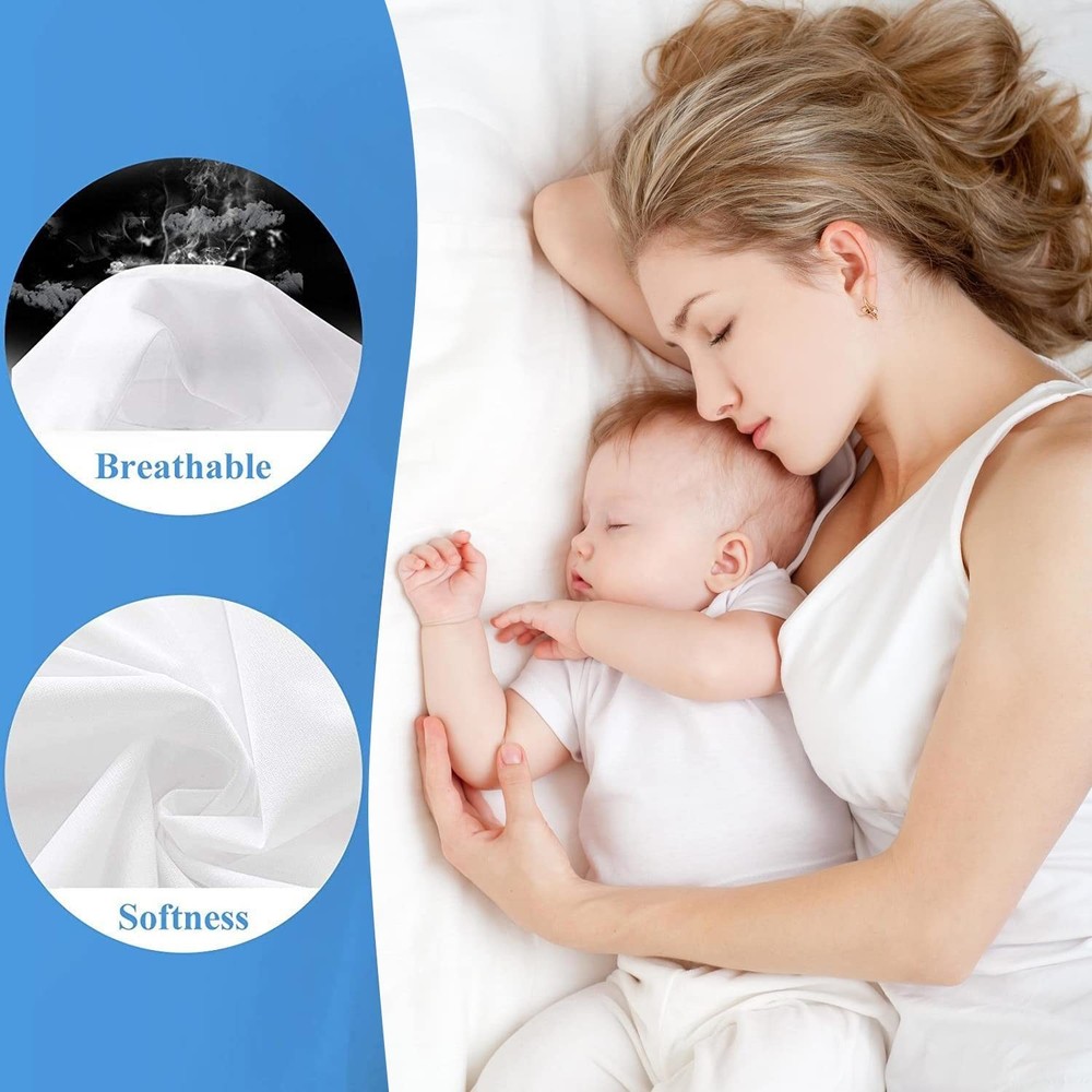 2 Pack King Size Premium Waterproof Mattress Protector, Soft Breathable Mattr...