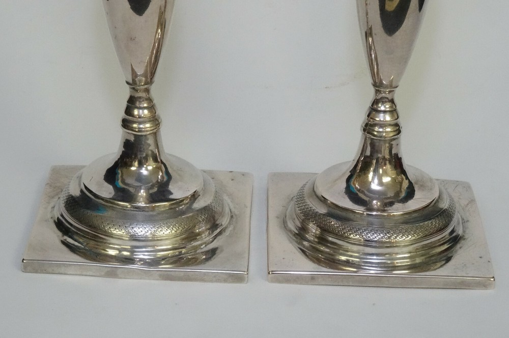 PAIR ANTIQUE 19c AUSTRIAN CONTINENTAL 800 SILVER SABBATH CANDLESTICKS 24 TR OZ