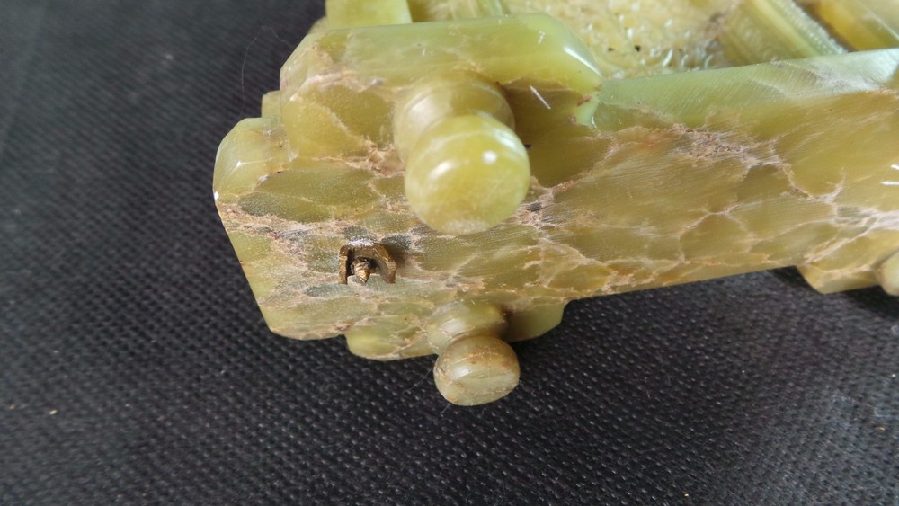 Chinese Carved Jade Screen Small Light Green