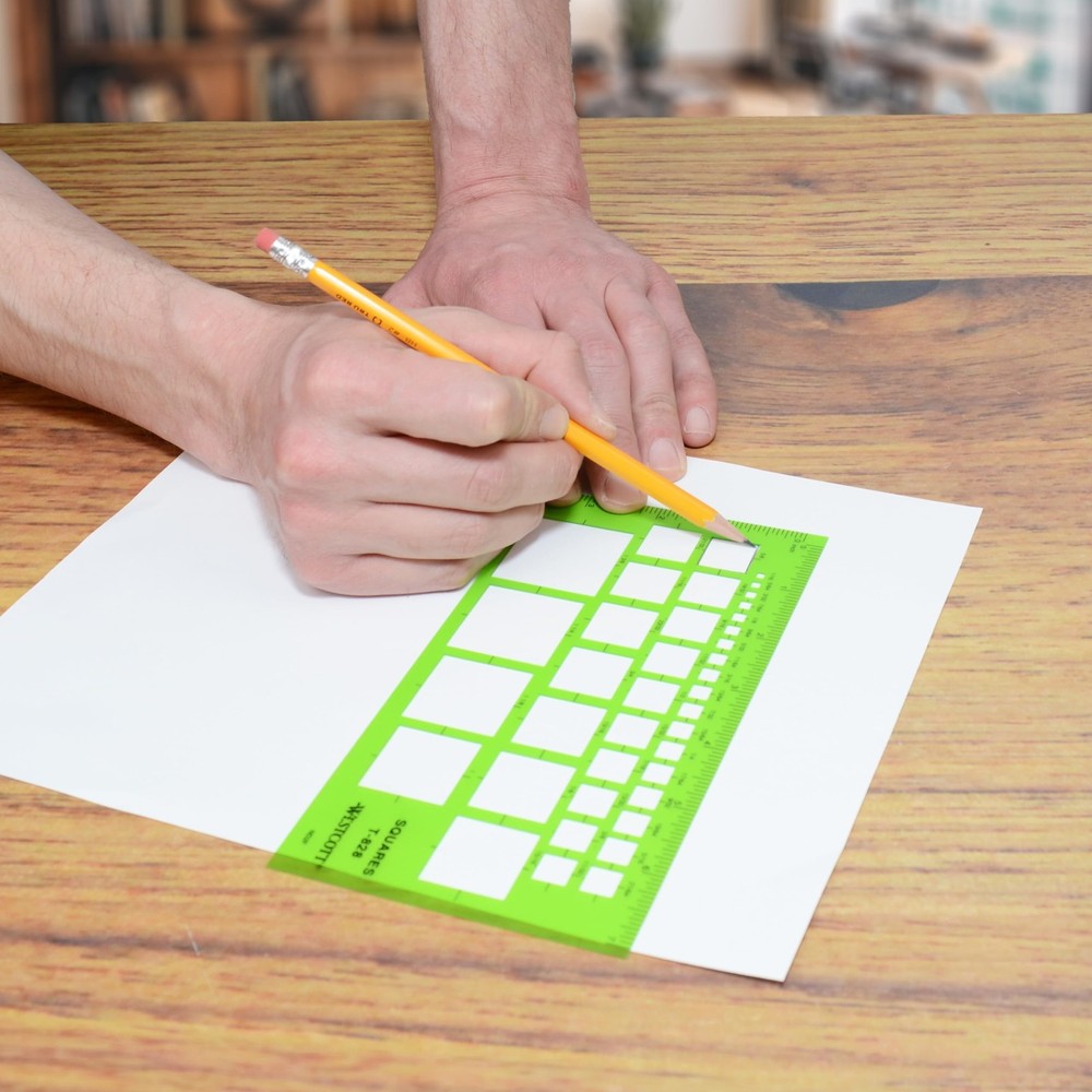 Westcott T-828 Technical Squares Drawing and Drafting Template, Plastic Templ...