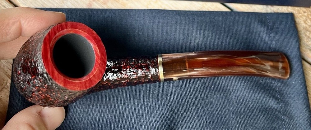 Savinelli Roma Lucite Rusticated Bent Billiard (606 KS) 6mm Filter Pipe