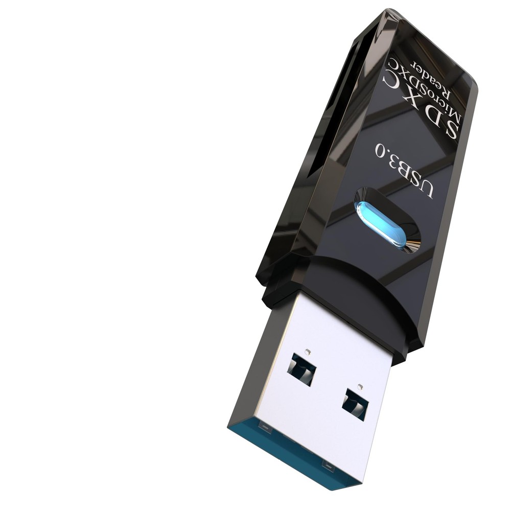 USB3.0 Micro SD Card Reader, 5Gbps 2-in-1 Compact, Black 1 Pack