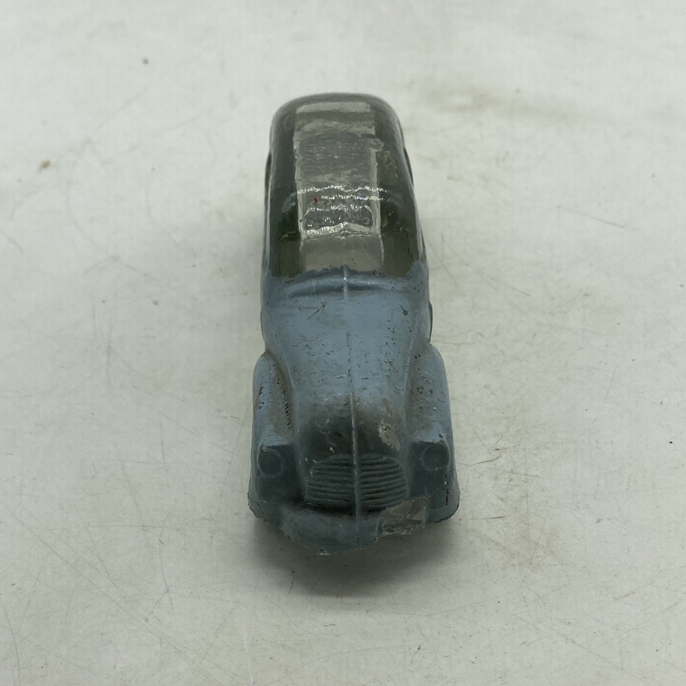 Vintage Light Blue Painted Glass Car Candy Container 5” 2