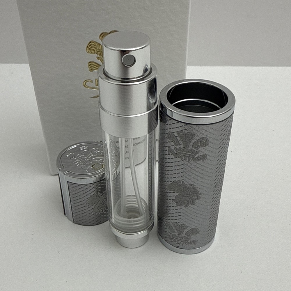 Creed Silver / Argent Refillable Travel Spray Perfume Atomizer 0.16oz / 5ml