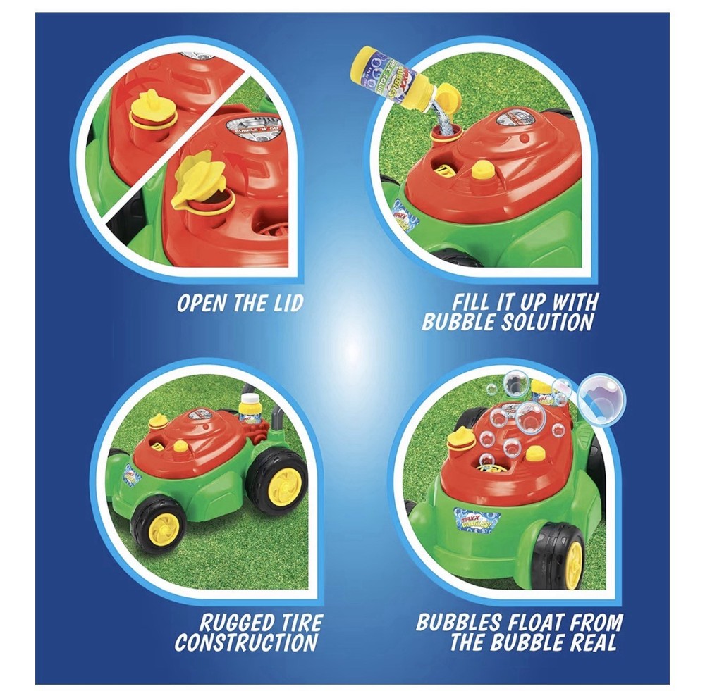 Maxx Bubbles Bubble N Go Mower Bubble Lawn Mower Includes 4 oz Bubble Solution