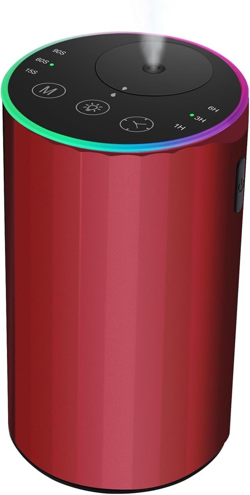 Waterless Essential Oil Diffuser, 7 Colors LED Light, Battery Powered Mini Scent