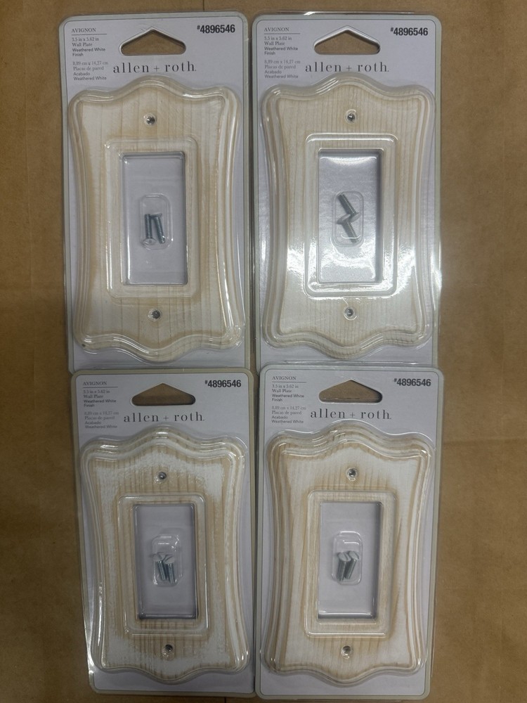 4 Allen + Roth Weathered White Wall Plate