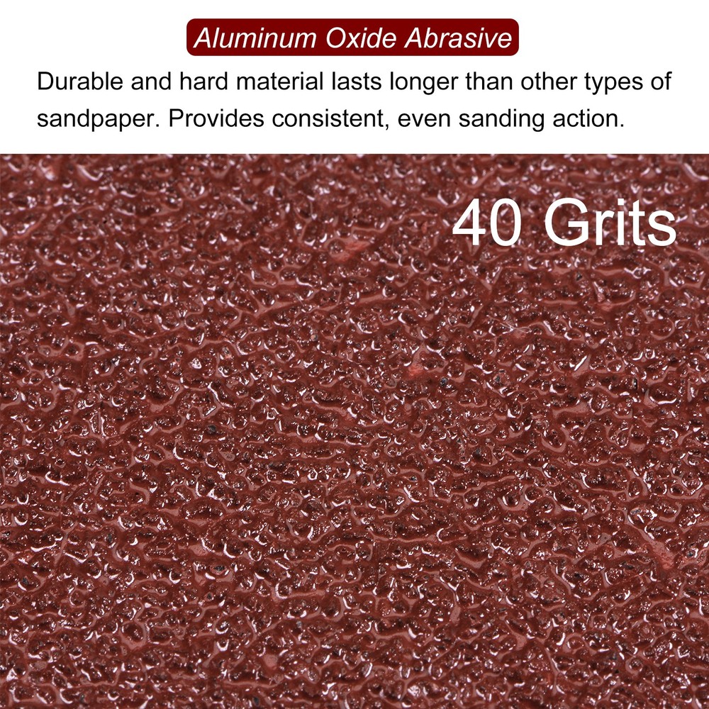 60pcs 40 Grits 80mm Aluminum Oxide Triangular Hook & Loop Sandpapers Pads