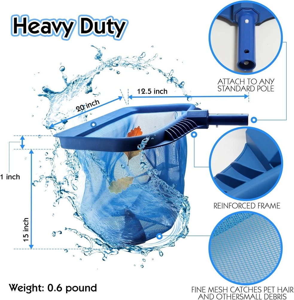 Durable Pool Skimmer Net for Easy Leaf Cleaning