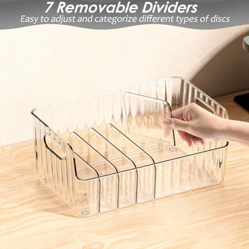 Clear CD Holder 2 Pack, Plastic CD Storage Box, CD Storage Racks, DVD Storag