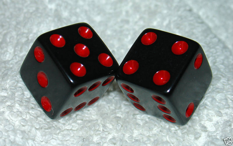 BLACK OPAQUE DICE PAIR