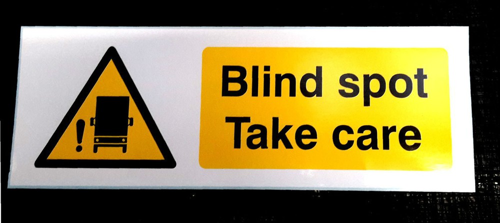 Blind Spot small self adhesive truck sticker