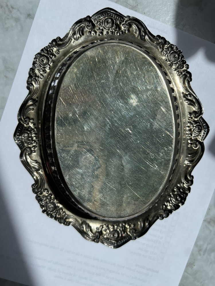 Antique English silver bonbon dish