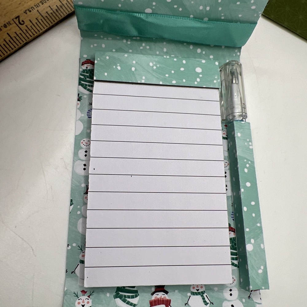 Handmade Christmas Holiday Notes Notepad W/ Little Pen Great Stocking Stuffer