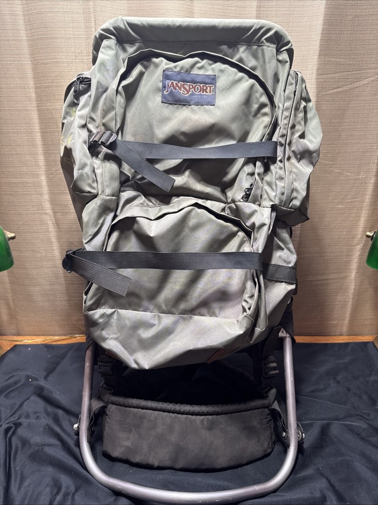 VINTAGE JANSPORT EXTERNAL FRAME TAN HIKING CAMPING BACKPACK
