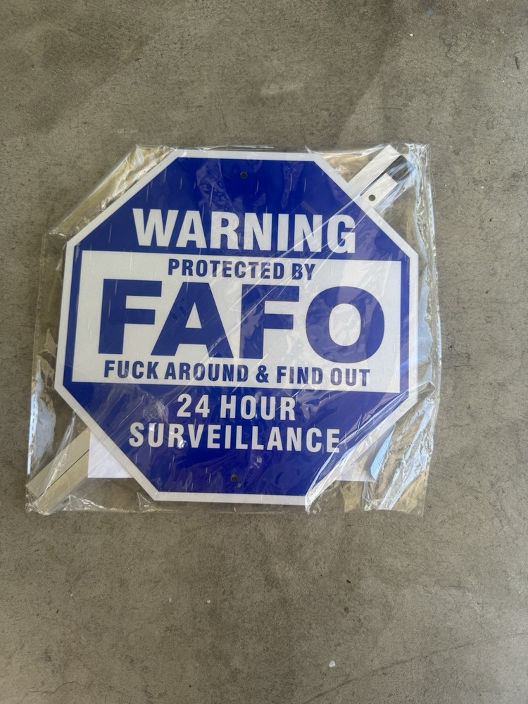 Protected By Home Security Metal Security Sign Blue Octagon Double Sided