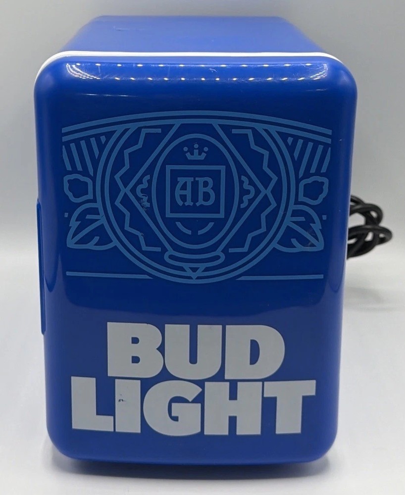 Bud Light 6-Can Portable Personal Mini Fridge/Beverage Cooler. Tested & Working.