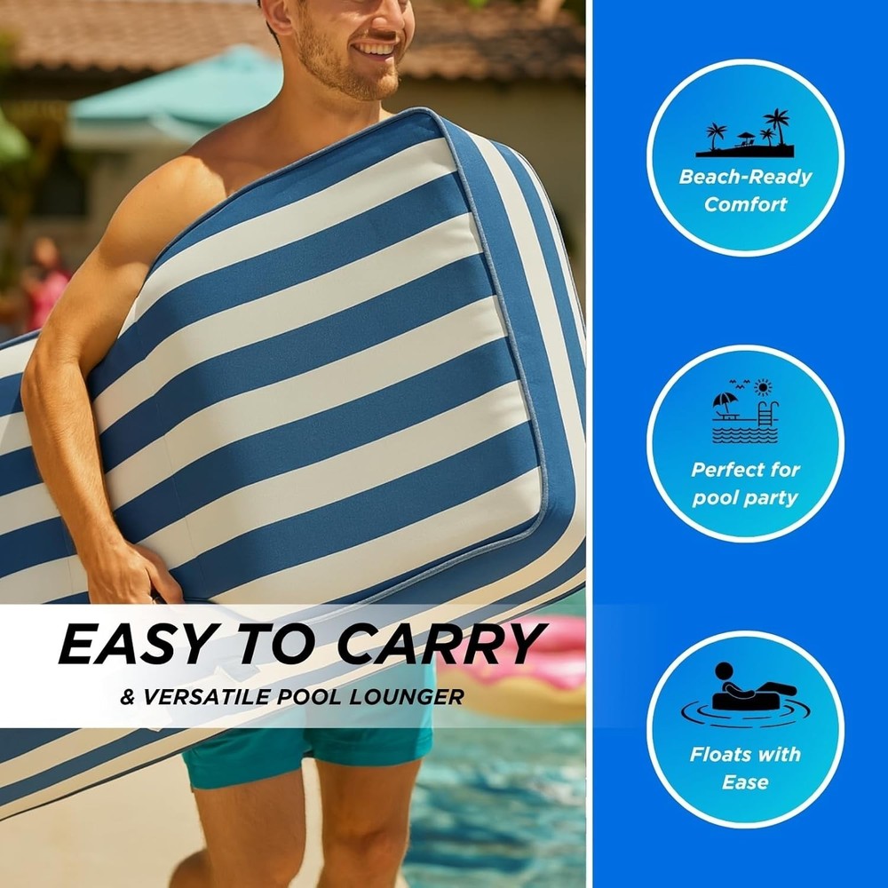 Blue Pool Float Lounger Recliner Large Water float Relaxing Sunbathing