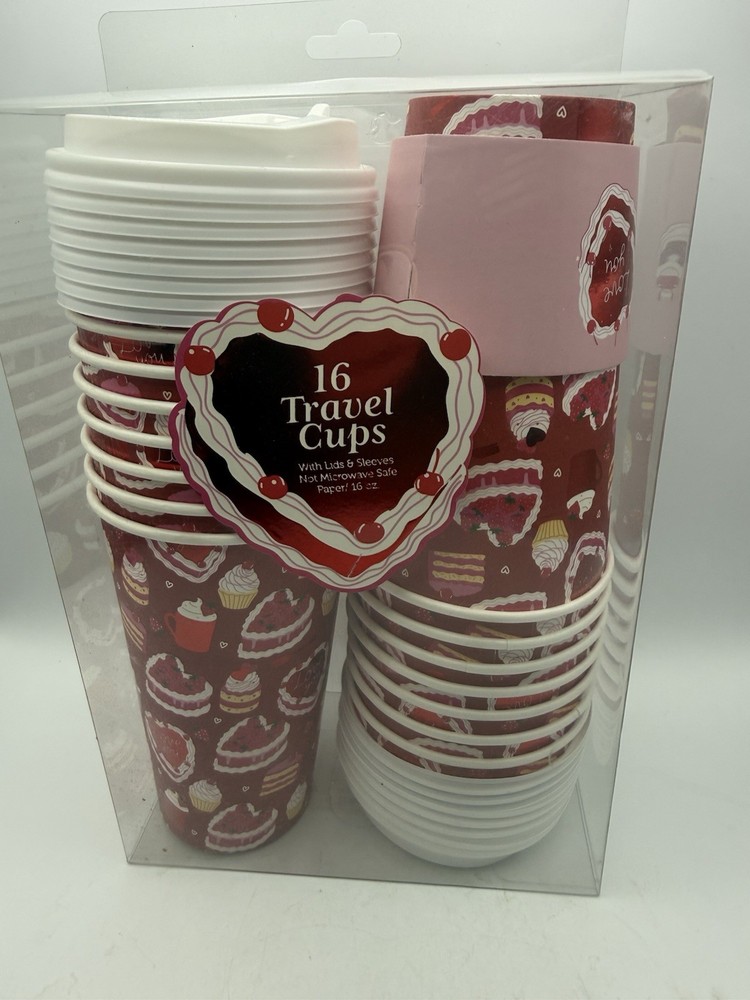 16 disposable paper travel cups