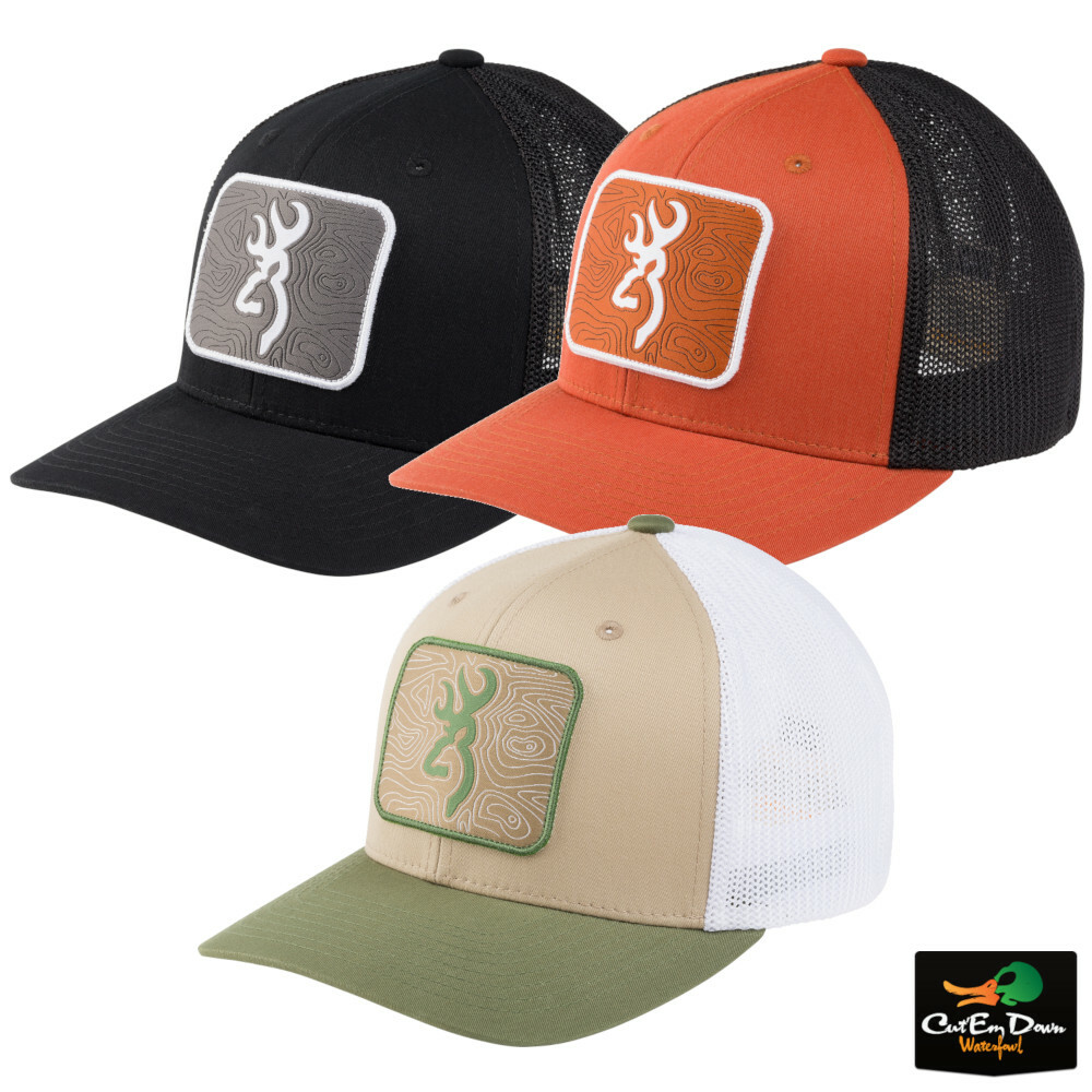 NEW BROWNING CHARTED PATCH LOGO MESH BACK CAP FLEXFIT HAT