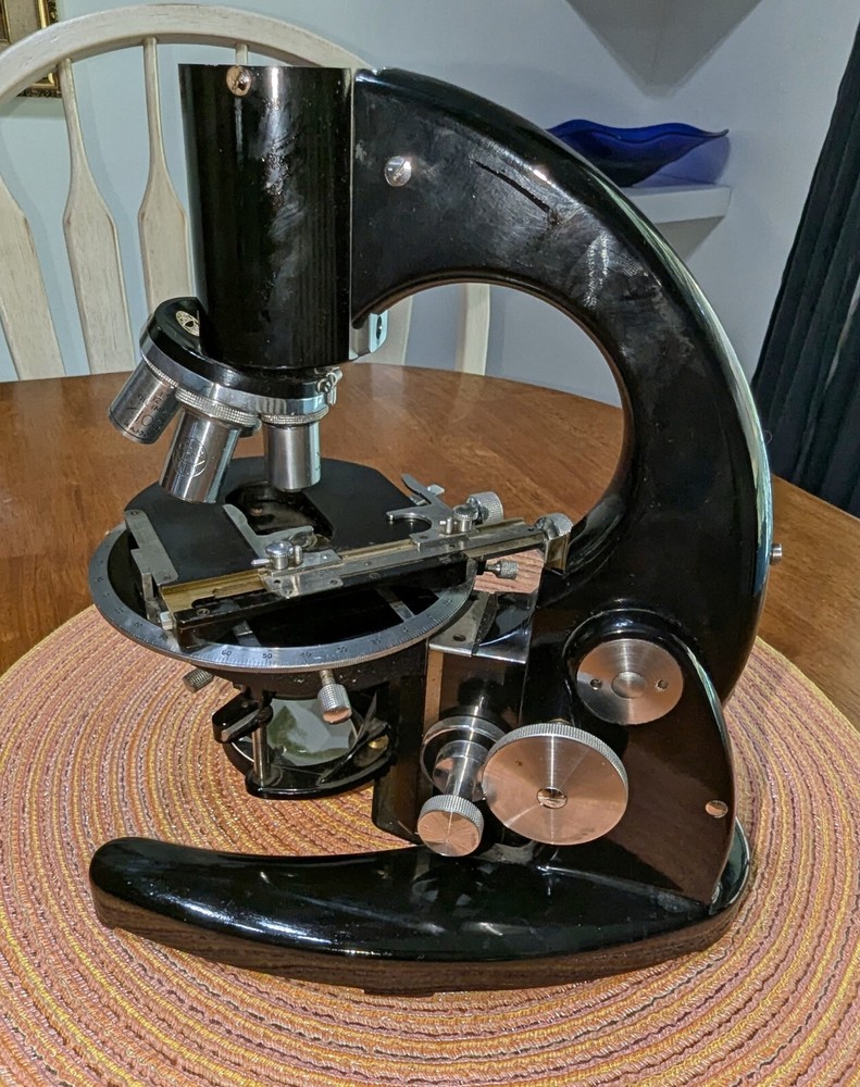 Antique C BAKER London Precision Microscope Complete Set Binocular NICE Loaded