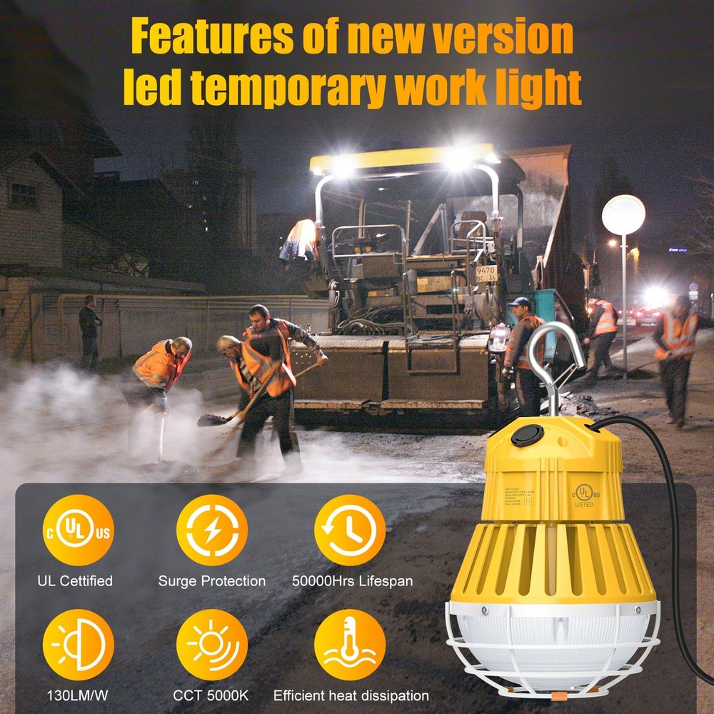 100Watt LED Temporary Work Light Linkable Construction Tunnel Warehouse Lighting