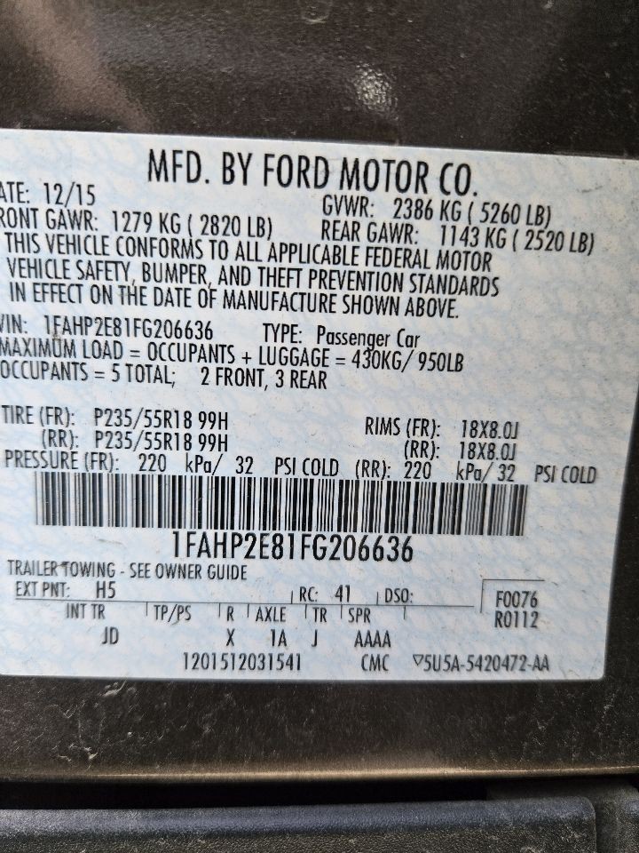 2013-2016 Ford Taurus Center Dash 8" Display Screen