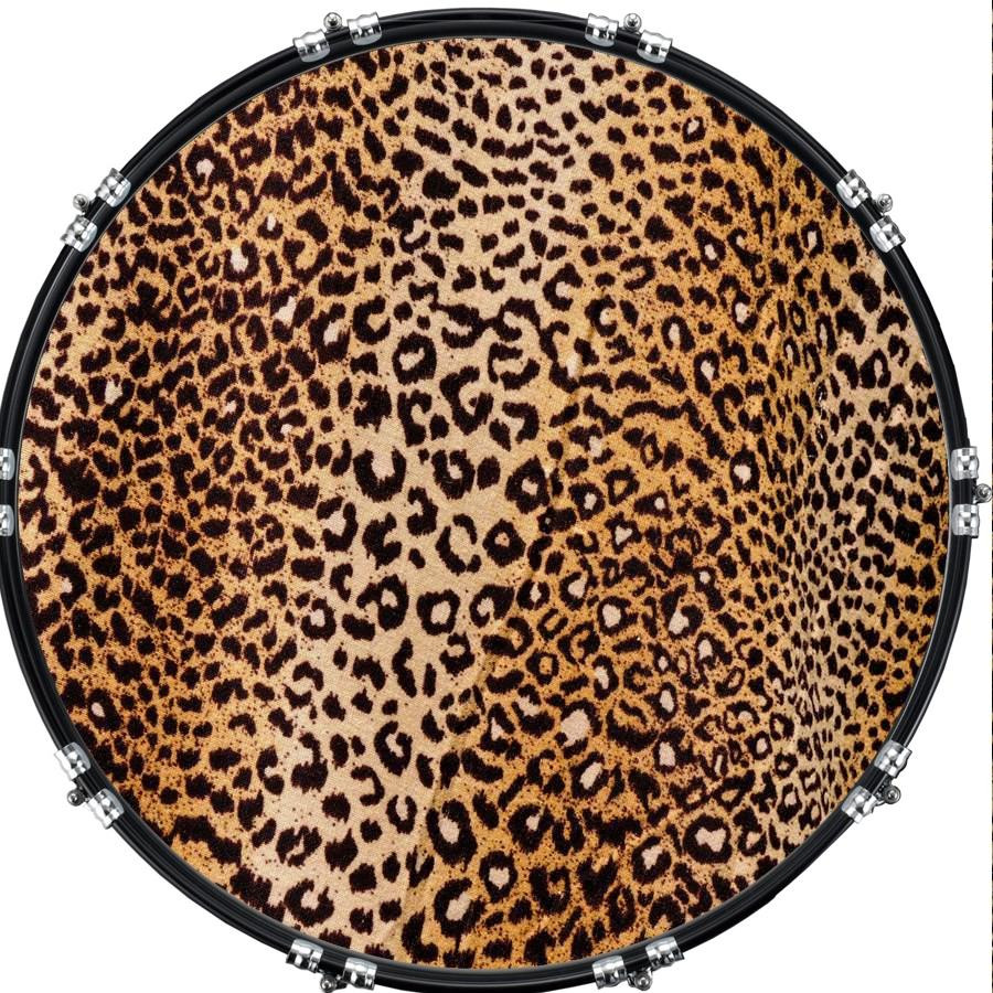 20" Custom Bass Kick Drum Front Head Graphical Graphic Leopard Print 2