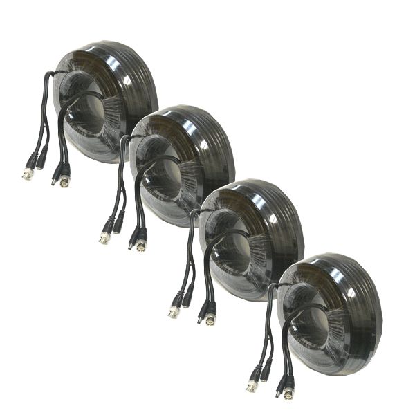 4 X 110'  Professional CCTV Camera Video+Power Cable