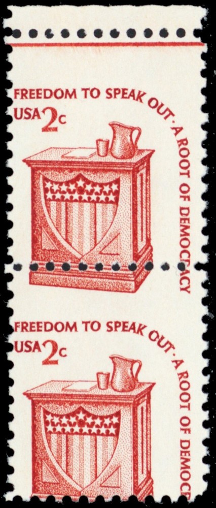 1582, Mint NH 2¢ Misperfed Vertical Pair - EFO ERROR Freak - Stuart Katz