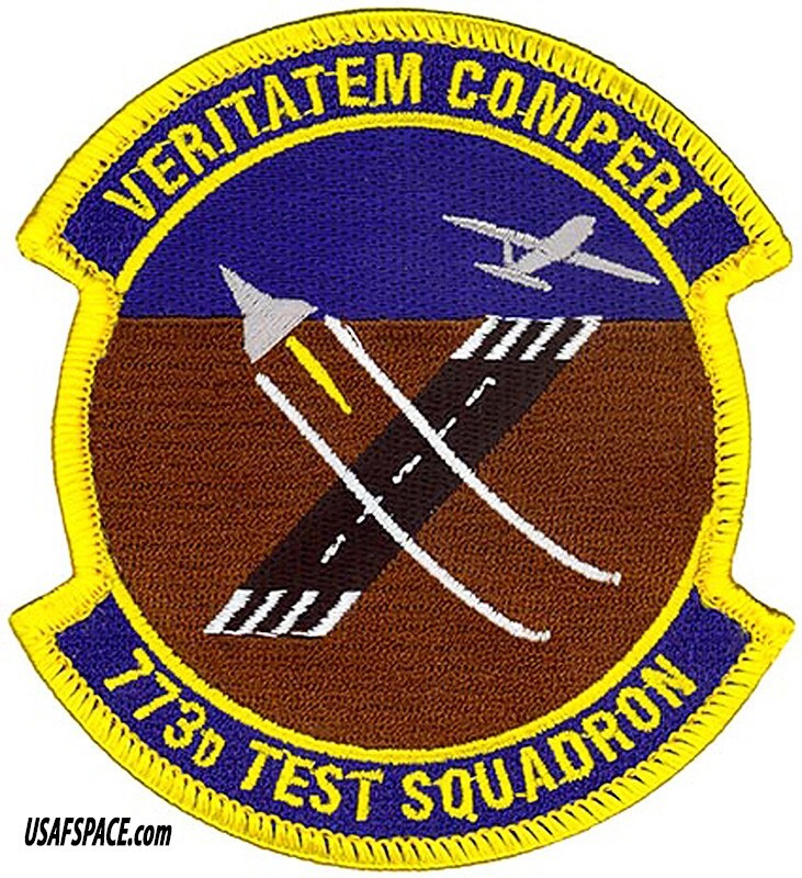 USAF 773 TEST SQUADRON -773 TS- Edwards AFB, CA -ORIGINAL VEL PATCH