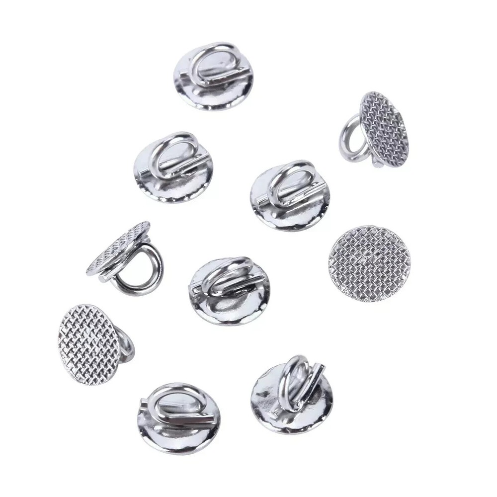 10Pcs Dental Ortho Lingual Buttons Direct Bond Eyelets Round Crimpable Hook