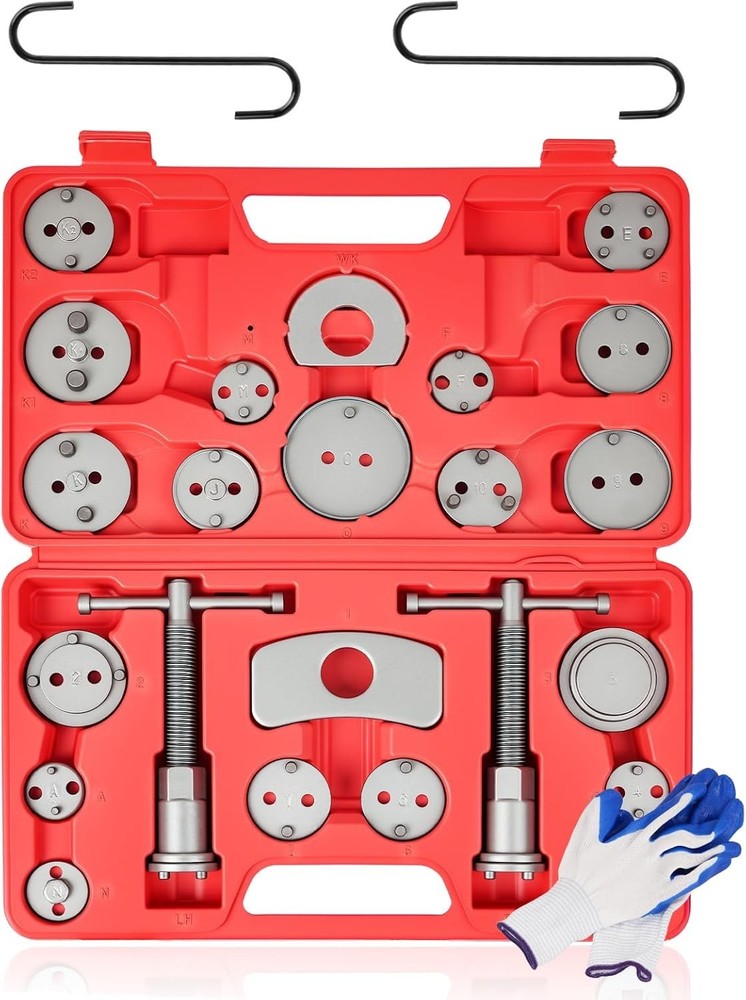 27Pcs Brake Caliper Compression Tool Set, Brake Caliper Wind Back Tool Kit and B