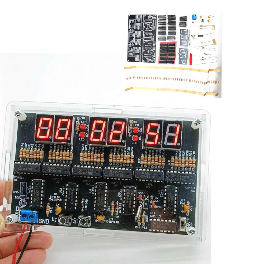 6-Digit DIY Clock Kit Soldering Practice 4.5–5.5V DC
