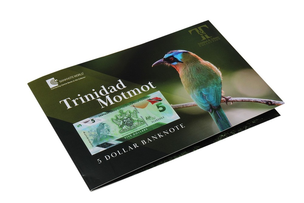 Trinidad 5 Dollars, 2020, P-61, UNC, Polymer, Version 2, w/ Folder-Card, w/ COA