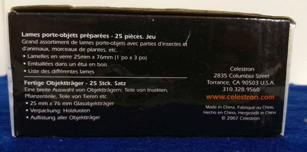 Celestron #44410 25 Prepared Microscope Slides Kit