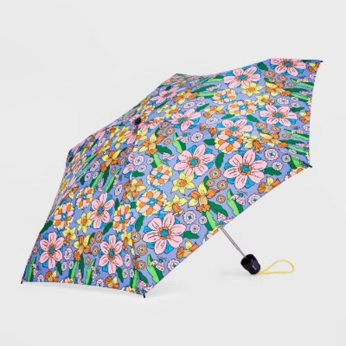 ShedRain Mini Manual Compact Umbrella - Lavender: Floral Pattern