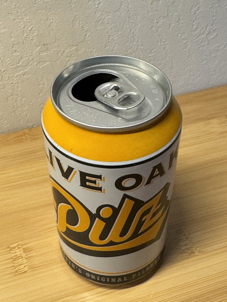 Live Oak Pilz - Empty Beer Can - Austin Texas - Top Opened