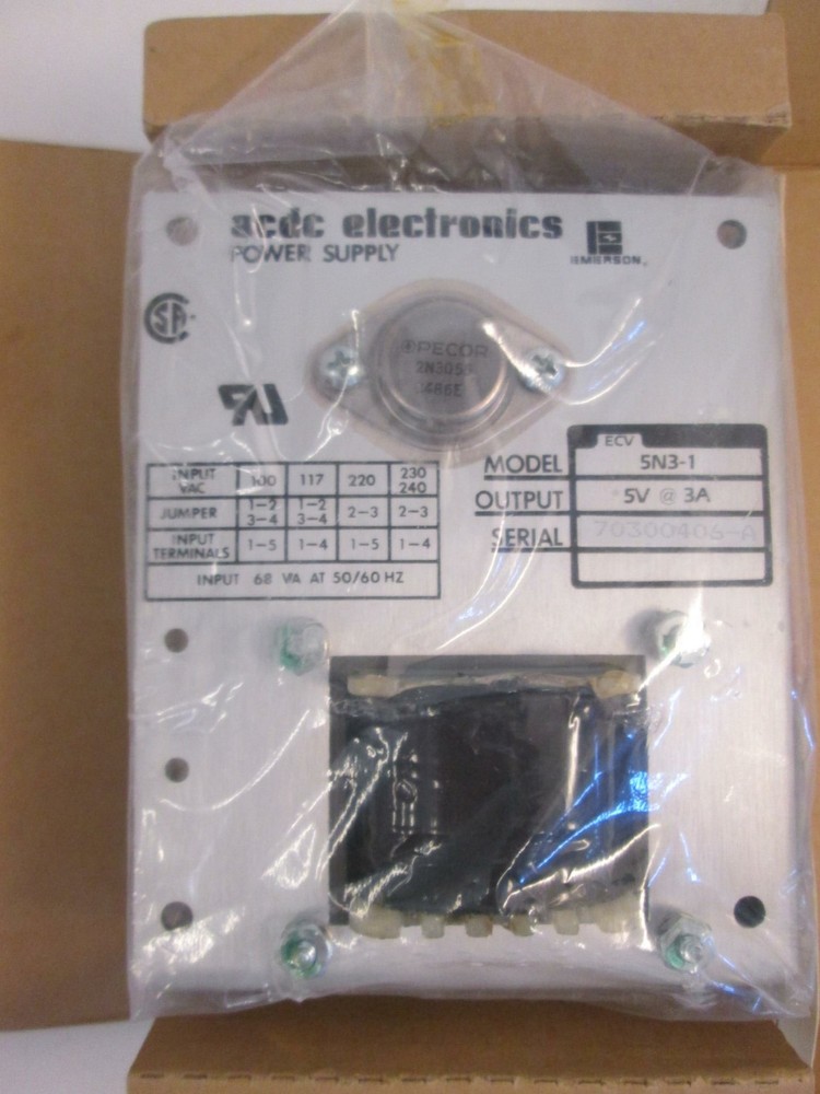 ACDC Electronics 5N3-1 Power Supply 5V @ 3A, New