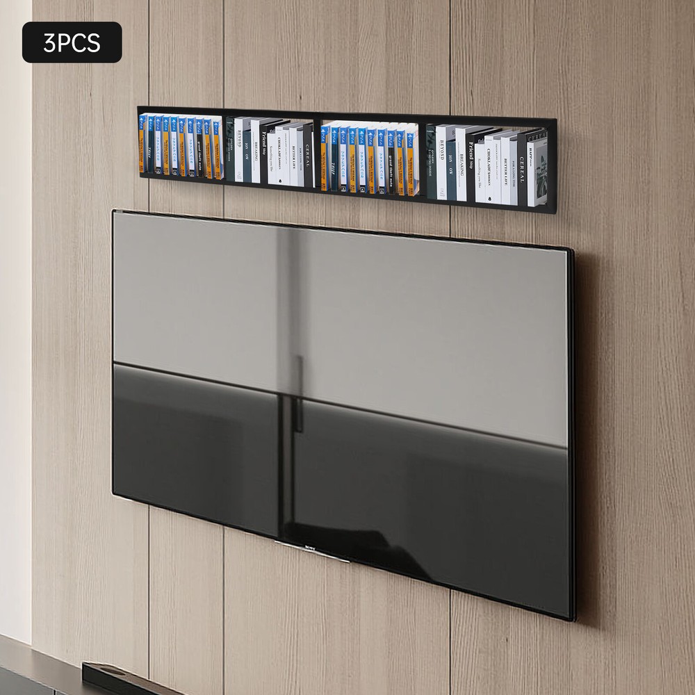 3-Stand Wall Mount CD Rack - Space-Saving Media Storage Organizer